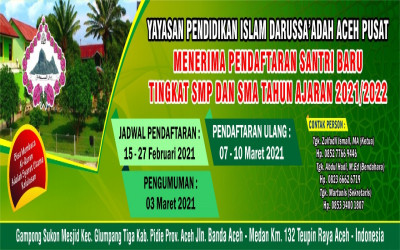 PENERIMAAN SANTRI BARU TINGKAT SMP dan SMA T.A 2021-2022